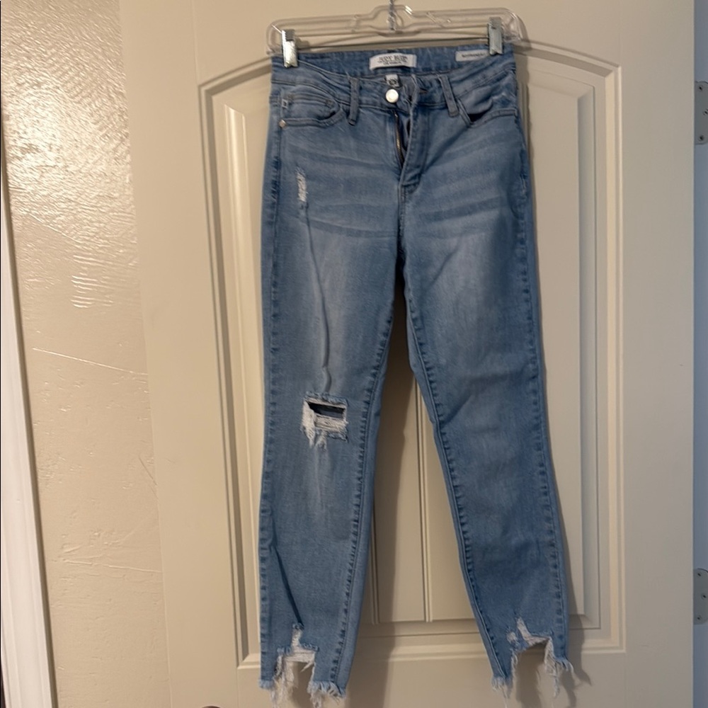 Judy Blue Light Blue Distressed Boyfriend Jeans